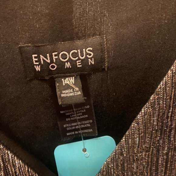 Enfocus BLACK & SILVER COCKTAIL DRESS SIZE 14W - Picture 3 of 6